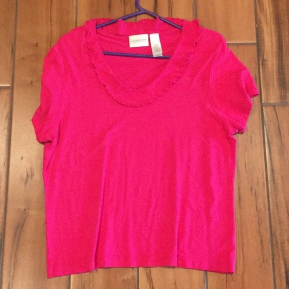 Liz Claiborne ruffle trim top - Picture 1 of 4